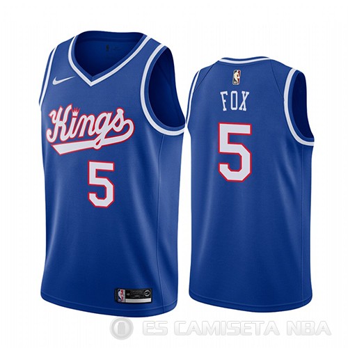 Camiseta De'aaron Fox #5 Sacramento Kings Throwback 2019-20 Azul - Haga un click en la imagen para cerrar